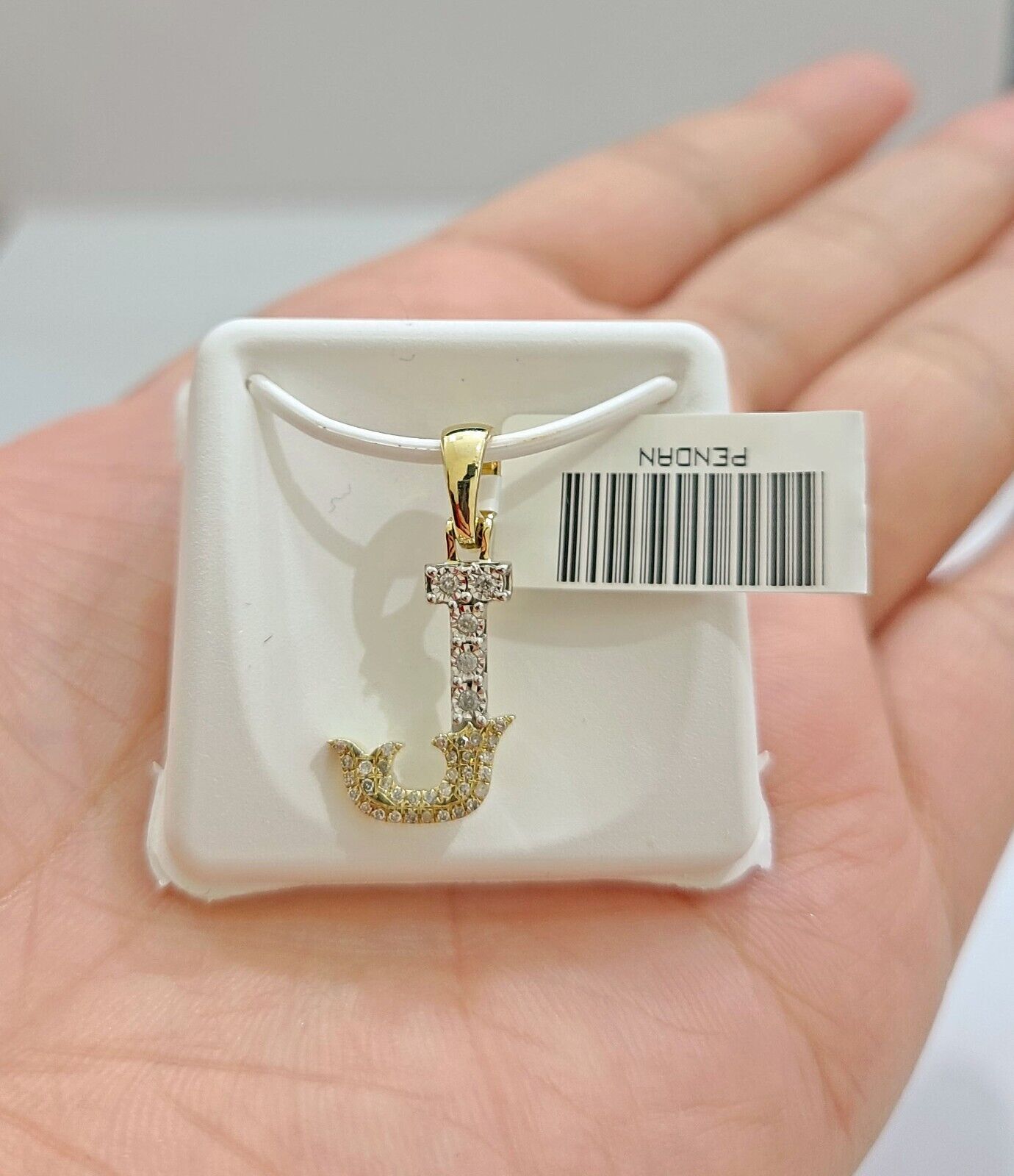 Real 10K Yellow Gold Initials Diamond Cut Charm A-Z Pendant  Alphabets