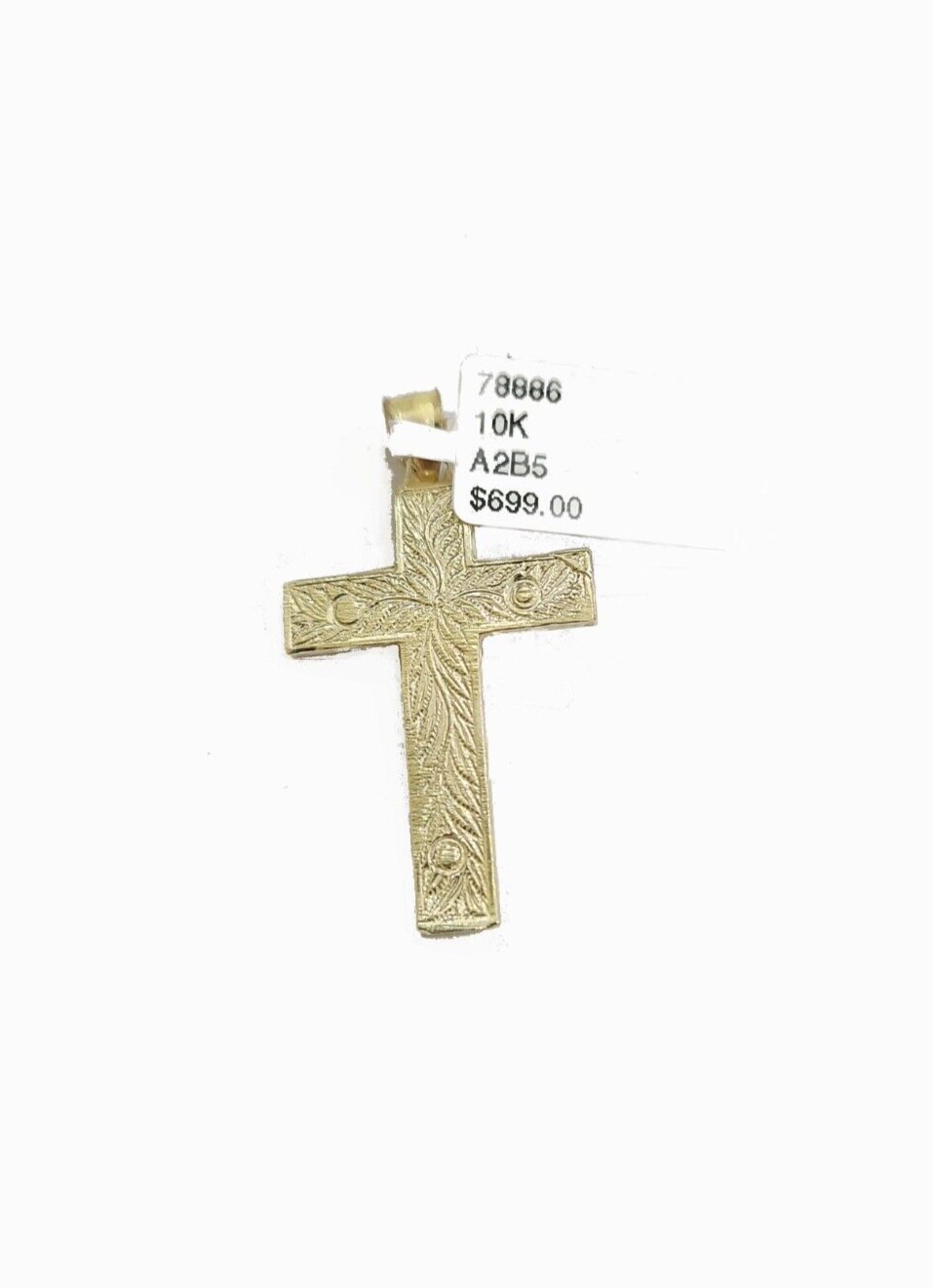 Real 10k Gold Jesus Cross Charm Pendant 10KT Yellow Gold For Chain & Necklace