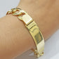 Real 10k Yellow Gold Solid Cuban curb Link ID Bracelet 13mm 9" Men's ,Engraving