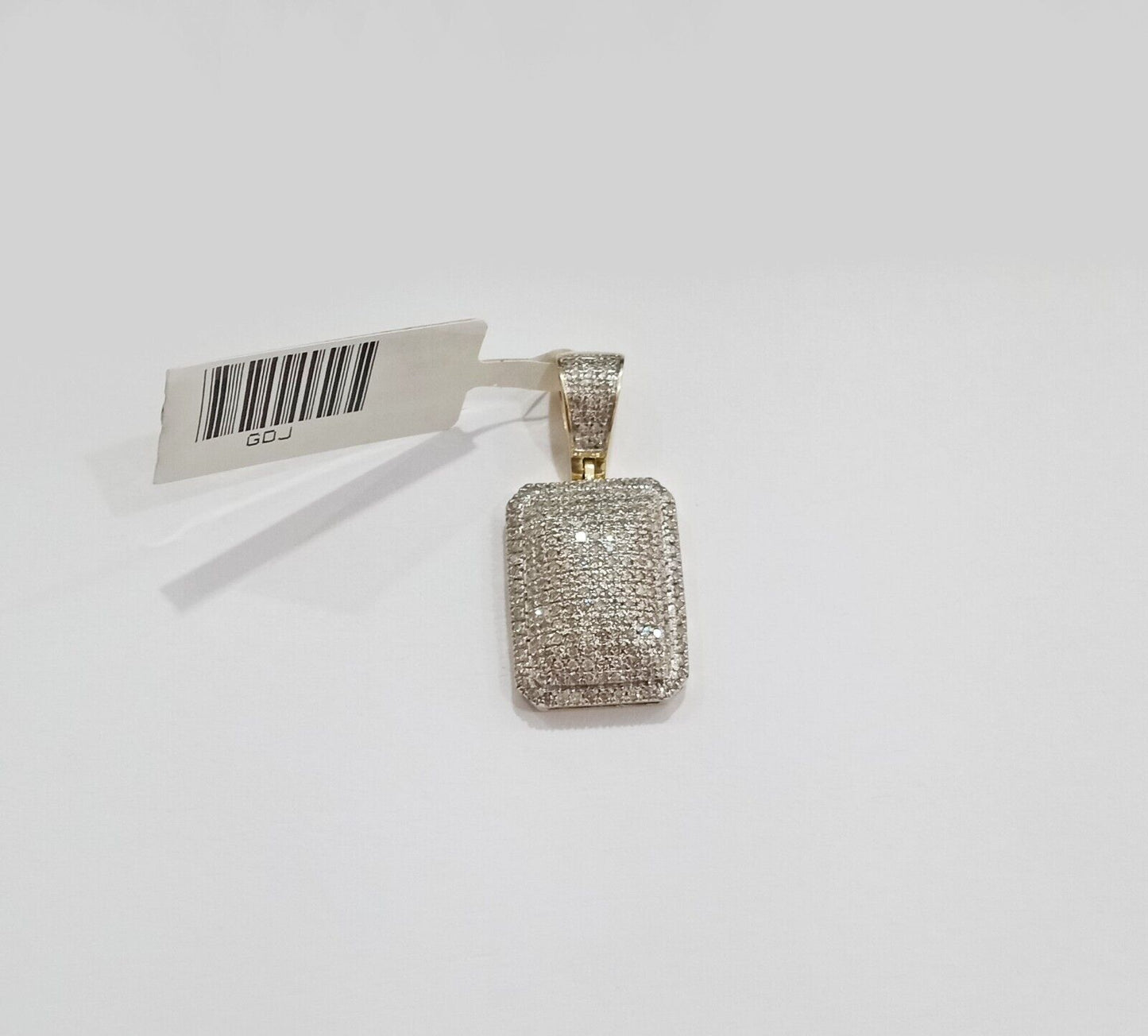 10k Yellow Gold Real Diamond Pillow Charm Pendant Men Women