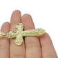 10k Yellow Gold Cross Charm Jesus Pendant 2'' Inch Necklace Chain Real 10kt SALE