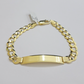 Real 10k Yellow Gold Bracelet ID Cuban Curb Link 9 mm 8.5 Inch Name Plate SOLID