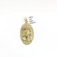 10k Gold Circular Jesus Head Charm Rope Chain Necklace 3mm 26'' Set Pendant 10kt