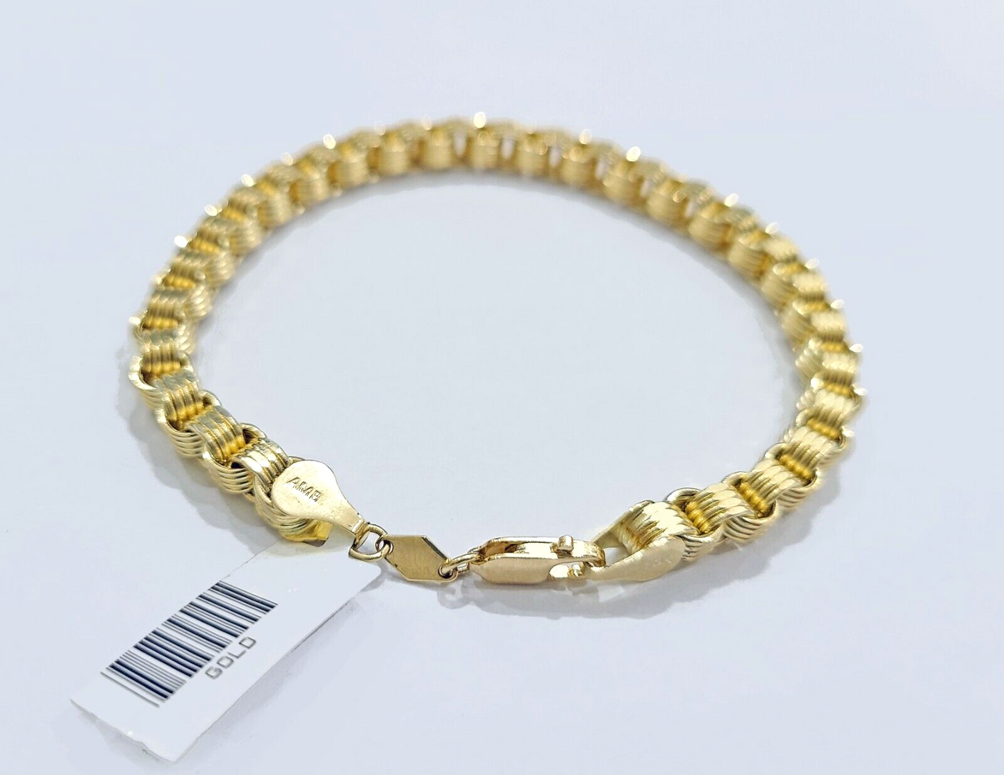 Real 10k Yellow Gold 5mm Box Byzantine Bracelet 8" inch 10kt Unisex Men Women