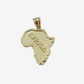 10k Yellow Gold Africa Map Charm Rope Chain 18 Inch Necklace Pendant SET SALE
