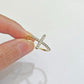 10k Yellow Gold Ring Ladies size 7 Real 10kt Cross Ring With Stones For Women