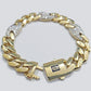 Real 10kt Yellow Gold Miami Cuban Mariner Link Bracelet Unisex 8.5'' 12mm