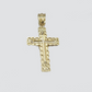 Real 14k Yellow Gold Cross Charm Rope Chain 4mm 26'' Necklace Pendant 14kt Jesus