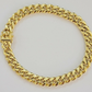 14k Yellow Gold Miami Cuban Link Bracelet 8.5inch 8mm Real 14kt Box Lock For Men