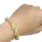 10mm Rope Bracelet 8 Inch Mens Solid 10k Yellow Gold With Diamond cuts REAL 10KT