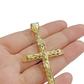 10k Yellow Gold Jesus Crucifix Cross Charm Pendant 2.5'' Inch Real 10kt SALE Men