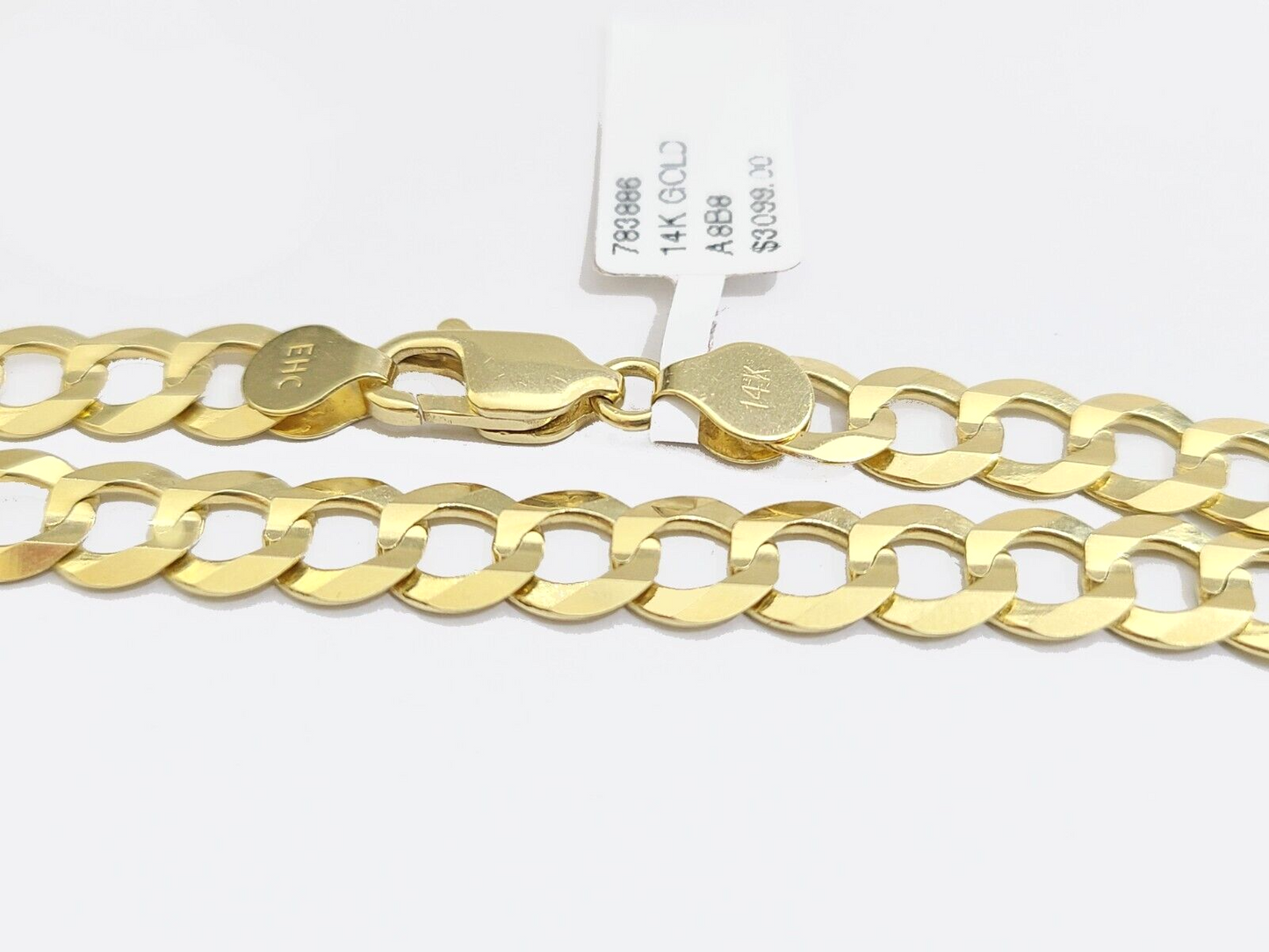 Real 14k Yellow Solid  Gold 7mm Cuban Curb Link Bracelet 7'' inch 14kt Unisex