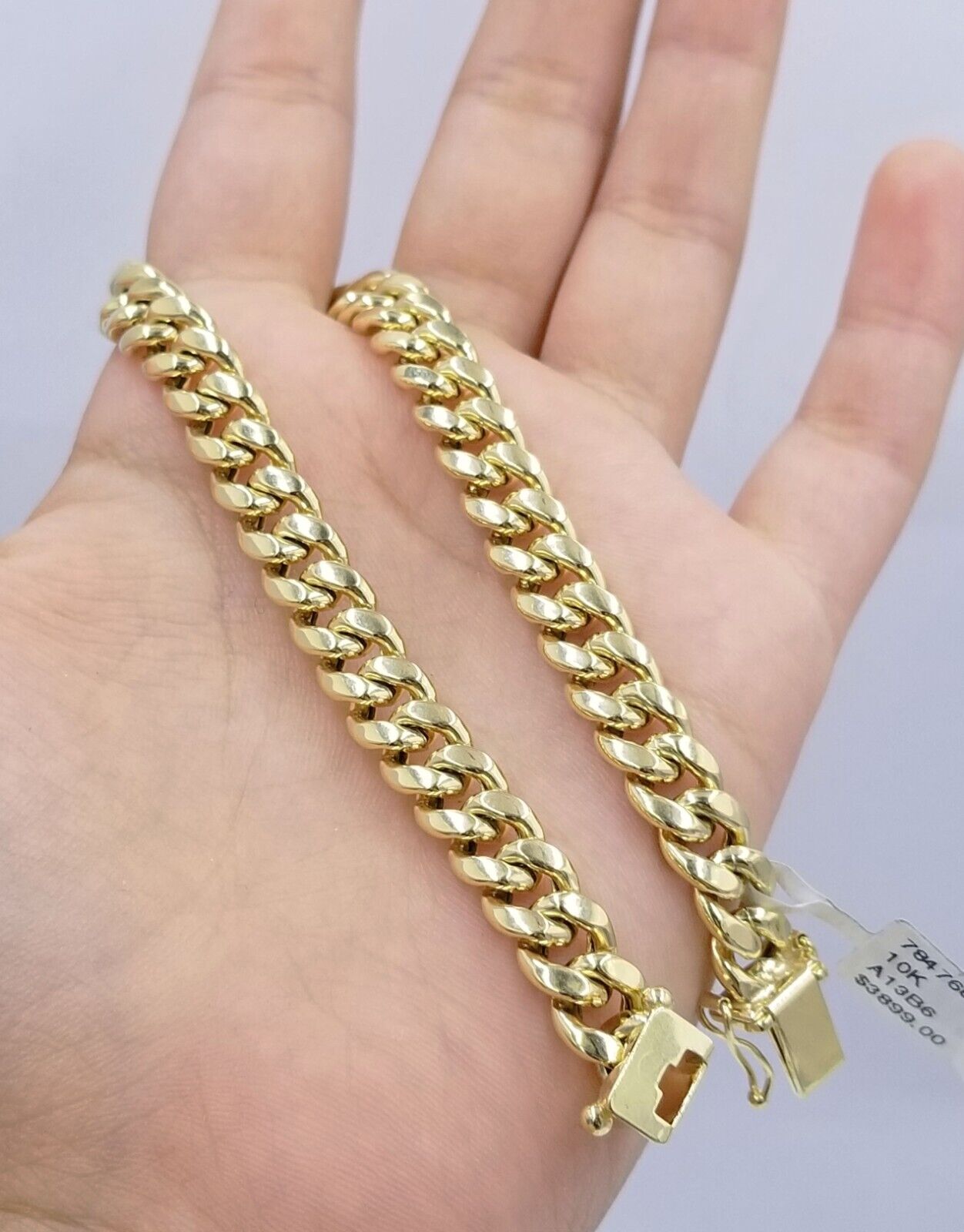 Real 10k Yellow Gold 8mm Miami Cuban Link Bracelet 8" inch Men and Women