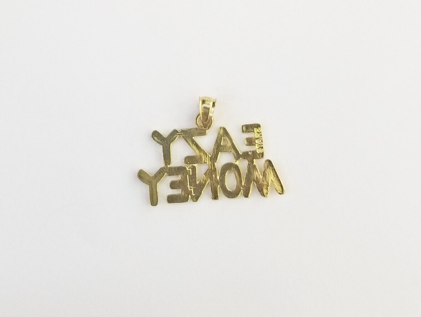 Real 10k Yellow Gold Eazy Money Charm Pendant 10kt for Chain