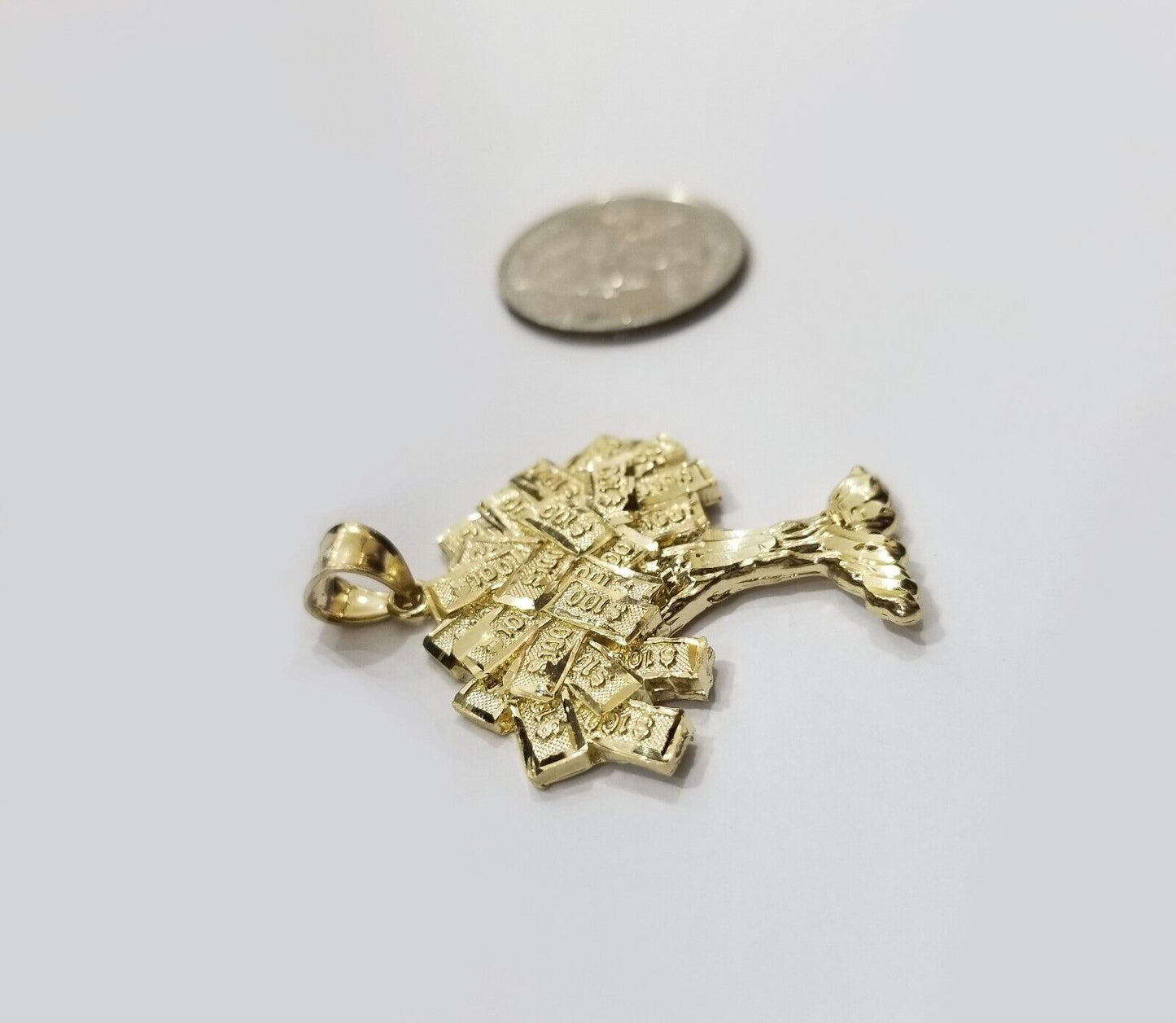 money tree gold pendant Real 10k Gold Money Tree Charm 1 inch pendant 10kt Yellow Gold