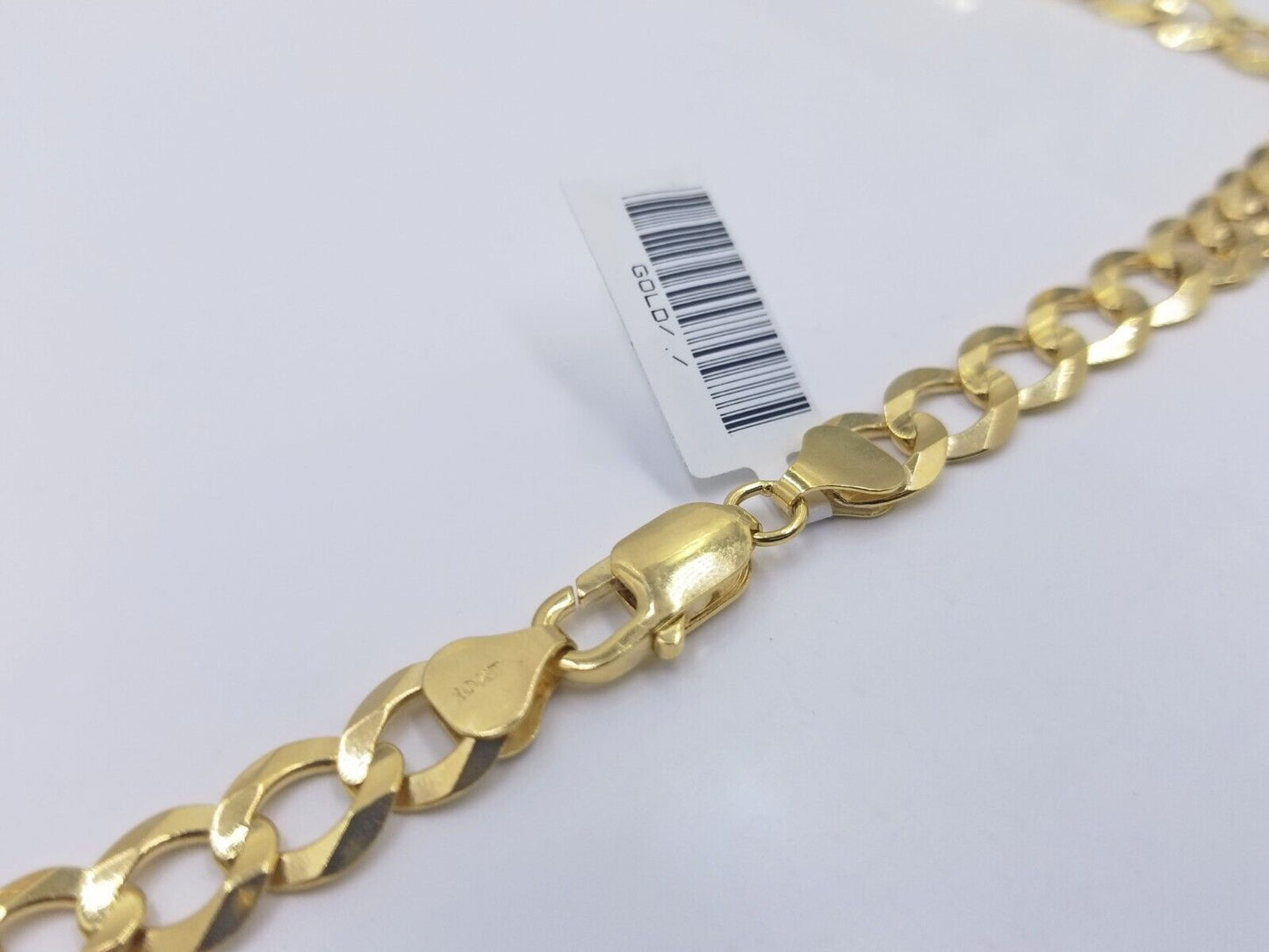 Real 10k Yellow Gold Solid Necklace Cuban Curb Link Chain 9.5mm 24" inch For Men