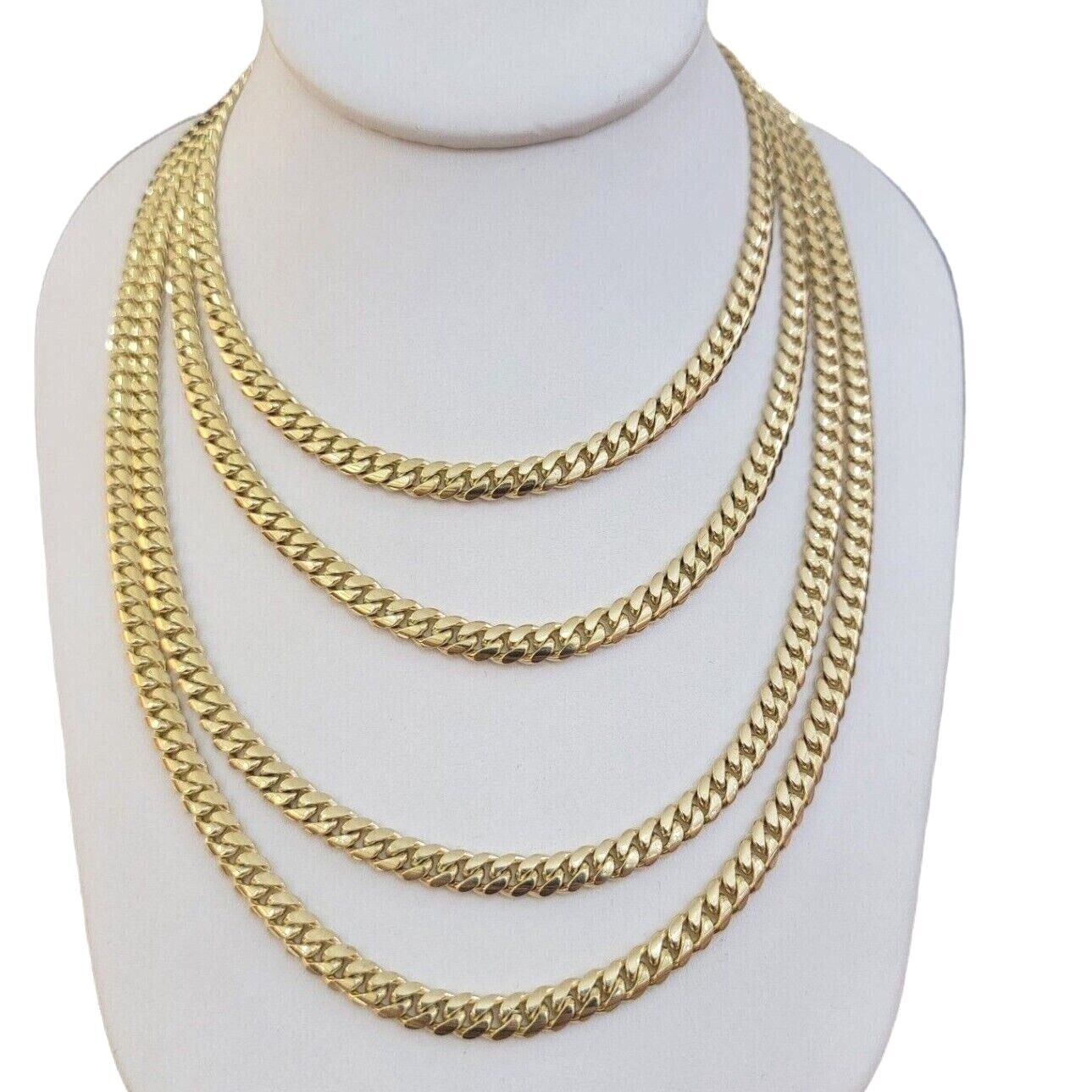 Real 10k Yellow Gold Chain 22 Inch 6mm Miami Cuban Link SOLID 10kt Strong Link