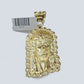 Real 10k Gold Jesus Head Charm Pendant 2'' Inch 10KT Yellow Gold