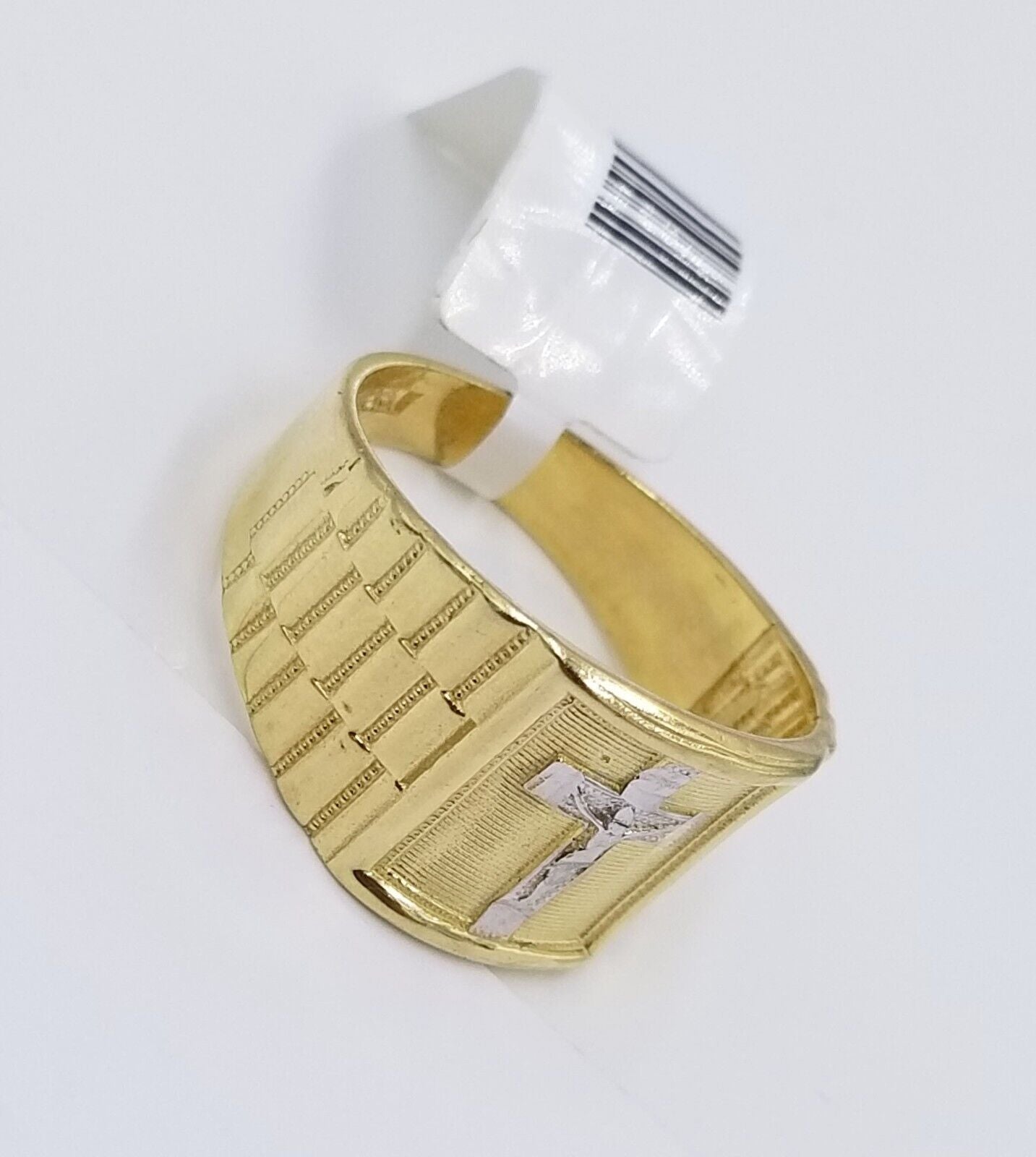 Real 10k Gold Men's Ring Cross size 9 10kt Yellow gold, Male casual pinky Band