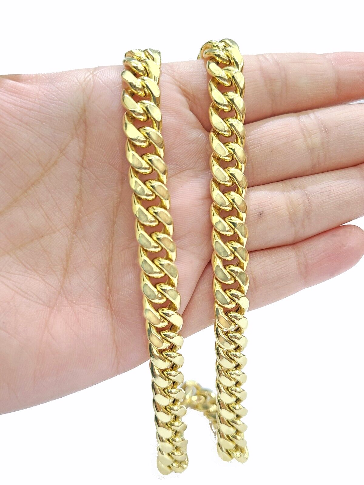 Real 14k Yellow Gold Necklace Miami Cuban Chain 9mm 20" inch 14kt Unisex Chain