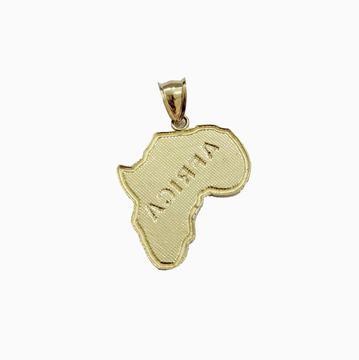 10k Yellow Gold Africa Map Charm Rope Chain 26 Inch Necklace Pendant SET SALE