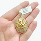 Real 10kt Yellow Gold Lion Head Pendant Diamond Charm for Necklace and Chain