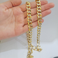 Real 10k Yellow Gold Chain Curb Link Necklace 10mm 22 Inch Diamond Cut Two-tone