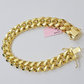 13mm 14k Yellow Gold Bracelet 8 Inch Miami Cuban Link Box Clasp Men's REAL 14kt