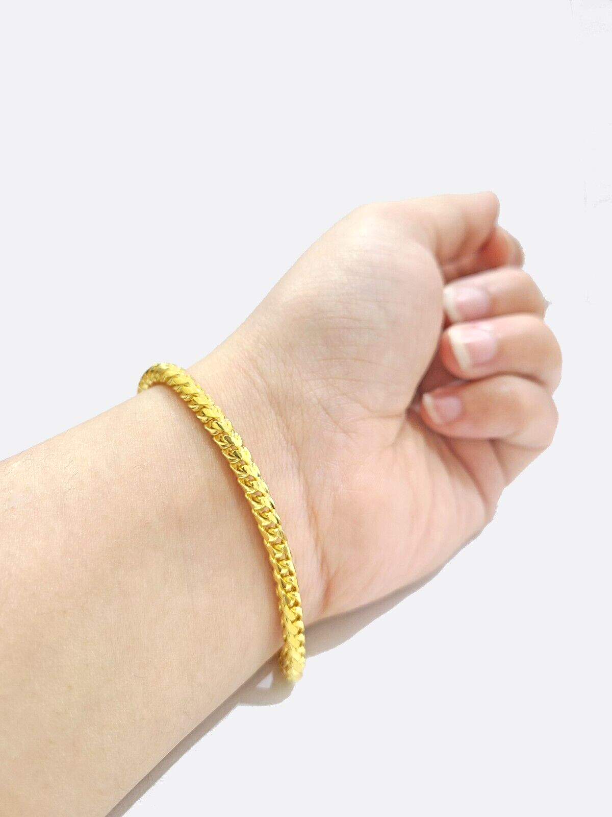 Real 10kt Solid Yellow Gold Franco Bracelet Unisex 8'' Inches 4mm