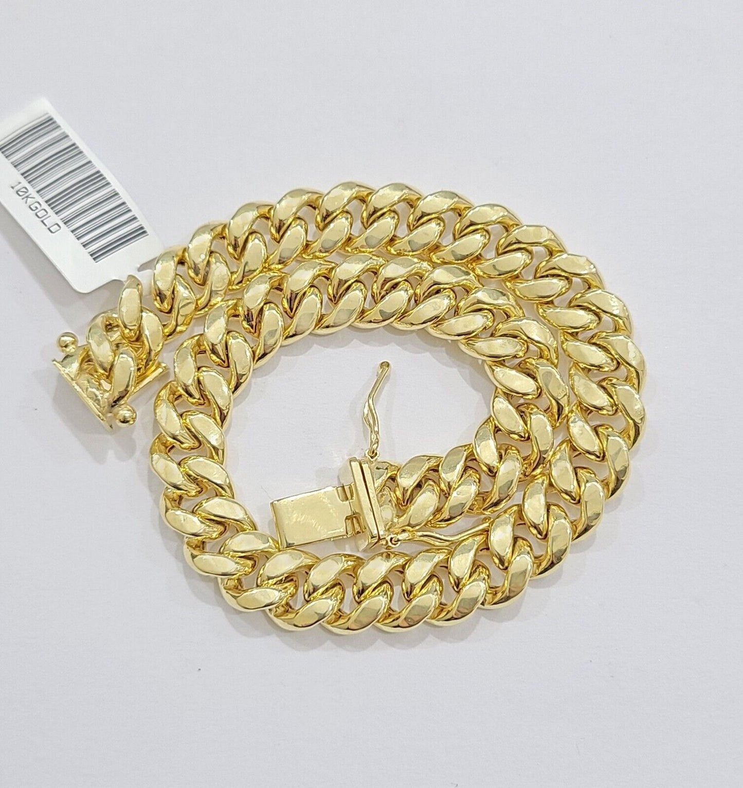 10k Yellow Gold Miami Cuban Link Bracelet 7" inch 8mm Real 10kt Kids and Ladies