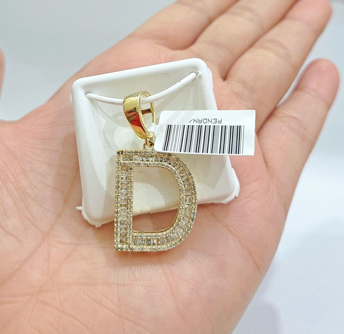 Real 10K Yellow Gold Alphabets Diamond Cut Charm A-Z Pendant  Initials