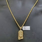 Real 10k Yellow Gold 3mm Rope Chain 20" Inch Necklace And Jesus Head Pendant