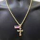 Real 14k Yellow Gold Rope Chain 5mm 18'' Necklace Jesus Cross Charm Pendant 14kt