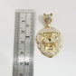 Real 10k Yellow Gold Charm Lion Head Pendant 10kt Gold