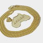 10k Yellow Gold Africa Map Miami Cuban Chain Charm Pendant 18 Inch Necklace SALE
