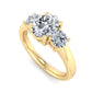 Real 14k Yellow Gold IGI Certified 3 Stone Diamond Ring 2CT Lab Created Round VS