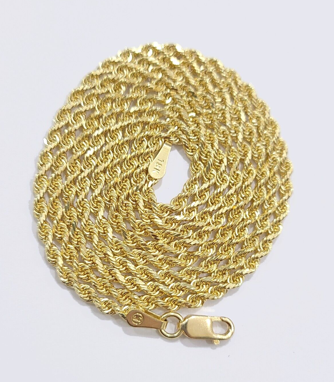 Solid 18k Yellow Gold Necklace Rope Chain 2mm 22'' Inch Real 18kt Men Women SALE