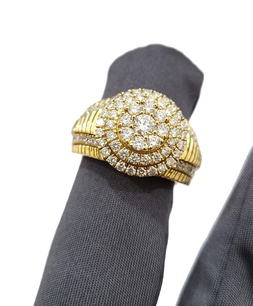 Real 14k Yellow Gold Diamond Ring White Genuine 2.12CT Diamonds 14kt Size 10