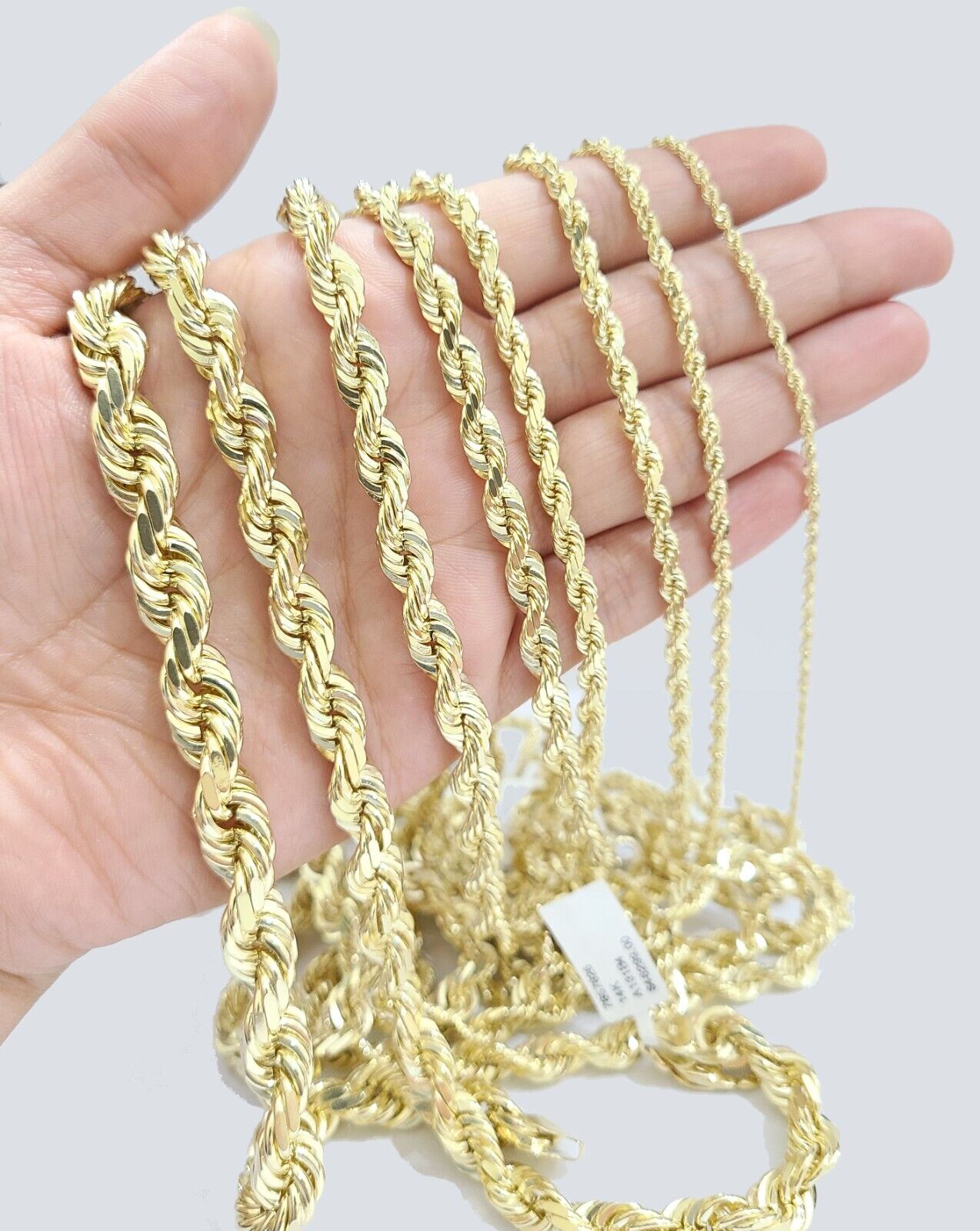 8mm 10k store gold rope chain