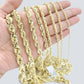Real 14K Yellow Solid Gold Rope Chain 2-8mm  Necklace  20-24'' inches Lobster