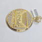 Real 10k Gold Charm Pendant Last Supper Circle  Charm 10kt Yellow Gold