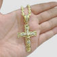 Real 14k Yellow Gold Cross Charm Rope Chain 4mm 20'' Necklace Pendant 14kt Jesus