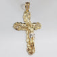 Real 10k Gold Nugget Jesus Crucifix Cross Charm Pendant 10kt Yellow Gold Men