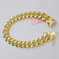 13mm 14k Yellow Gold Bracelet 9 Inch Miami Cuban Link Box Clasp Men's REAL 14kt