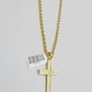 10k Gold Rope Chain Cross pendant Set 3mm 20 Inch Necklace & Charm REAL 10kt