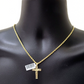 Real 10k Yellow Gold Jesus Cross Charm Rope Chain Necklace 3mm 24'' Pendant 10kt