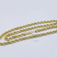 Real 14k Yellow Gold Necklace Rope Chain 5mm 22" inch 14kt Men's Chain For Charm