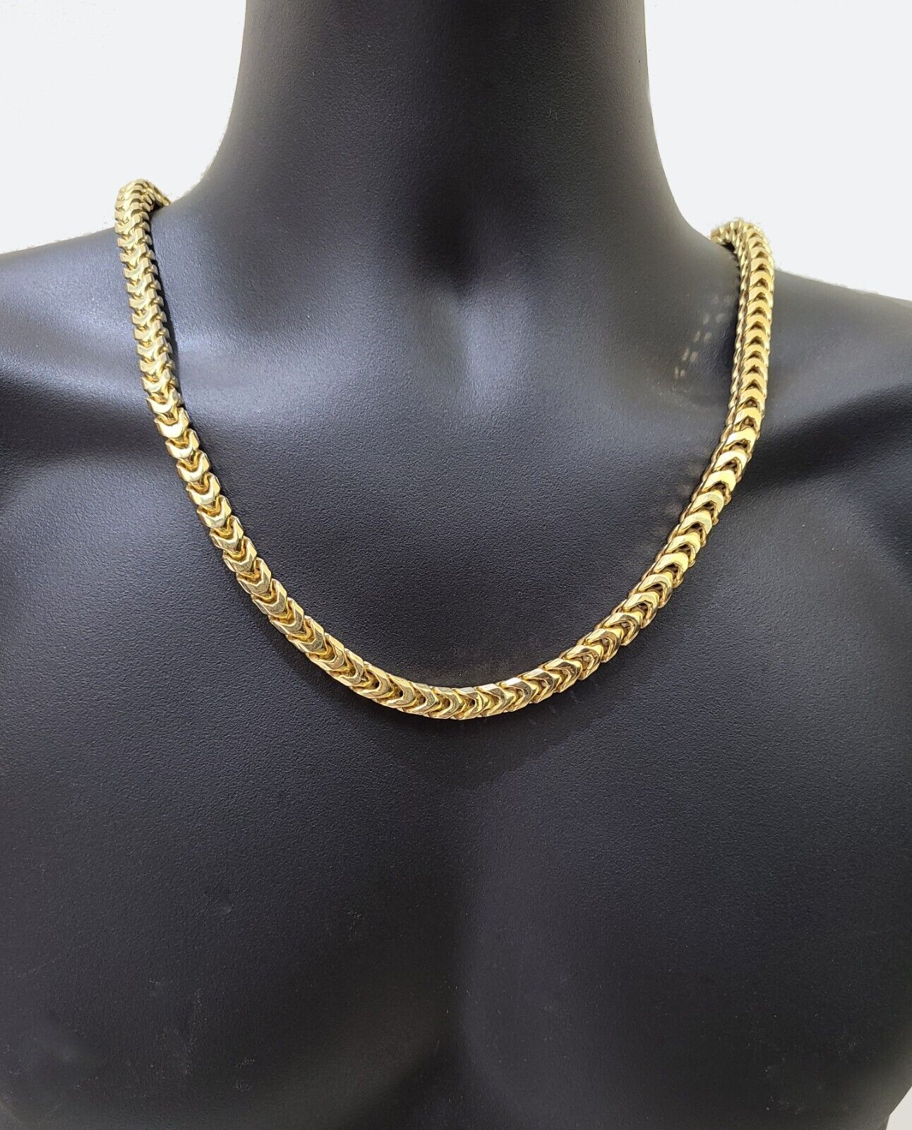 Ladies 10k Yellow Gold Necklace Franco Chain 16-26 For Pendant REAL  Gold,Women