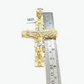 Real 10k Gold Jesus Cross Charm Pendant 3.5'' Inch 10KT  Yellow Gold