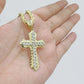 Real 10k Yellow Gold Cross Charm Rope Chain Necklace 4mm 28'' Pendant 10kt Jesus